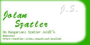 jolan szatler business card